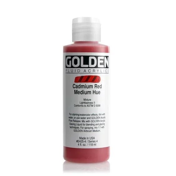 Golden Fluid Acrylics 118 ml - 2425 Cadmium Red Medium Hue Populär