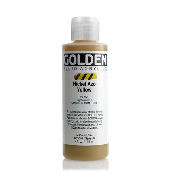 Beställ idag Golden Fluid Acrylics 118 ml - 2225 Nickel Azo Yellow