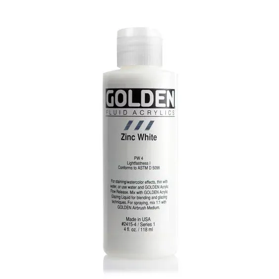Golden Fluid Acrylics 118 ml - 2415 Zinc White Lågt pris