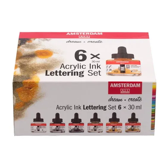Sänkt pris Amsterdam Ink Lettering Set 6p