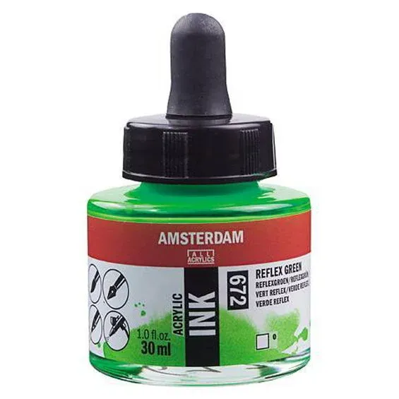Rabatt Amsterdam Acrylic Ink Reflex Green 30 ml – UV, UV-färg