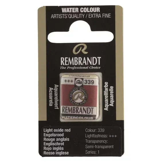 Säker betalning Rembrandt akvarellfärg halvkopp – Light Oxide Red 339