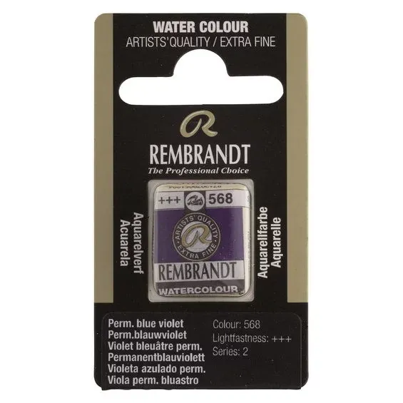 Outlet Rembrandt akvarellfärg halvkopp – Permanent Blue Violet 568