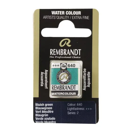 Rembrandt akvarellfärg halvkopp – Bluish Green 640 Rabatt