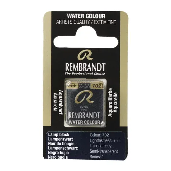 Outlet Rembrandt akvarellfärg halvkopp – Lamp Black 702