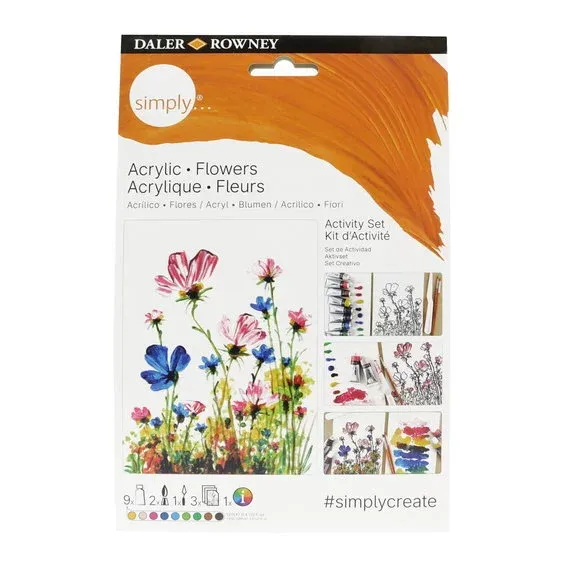 Begränsad tid Daler-Rowney Acrylic Flowers Set – allt för att måla blommor med akrylfärg