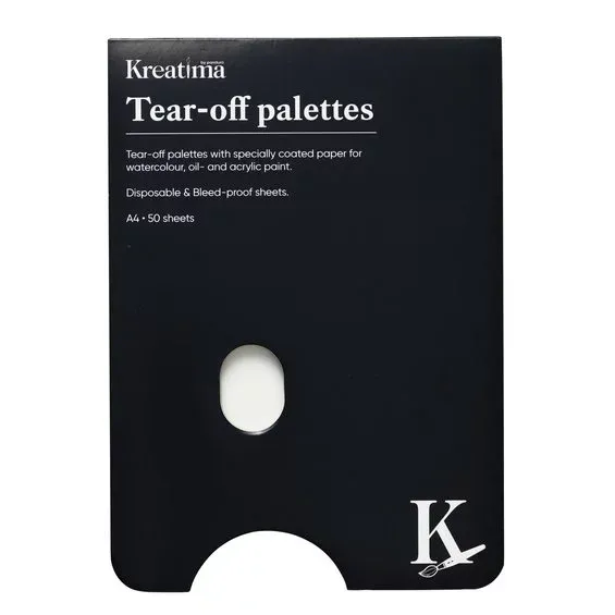 Kundfavorit Kreatima avrivningspalett A4 (210×297 mm), 50 ytbelagda ark för olje-, akvarell- och akrylfärg