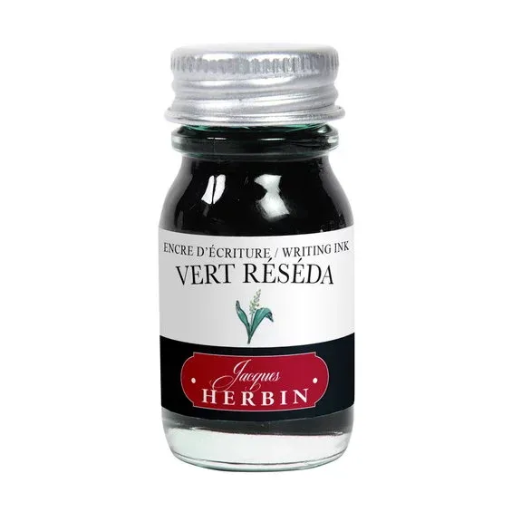 Herbin Fountain Ink 10 ml, bläck för reservoarpennor – grön / vert reseda Fri frakt