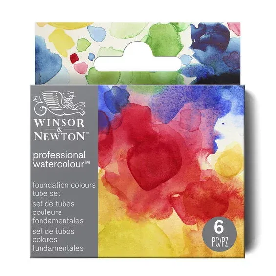 Winsor & Newton Professional Foundation Set akvarellfärger, 6×5 ml i tuber Begränsad tid
