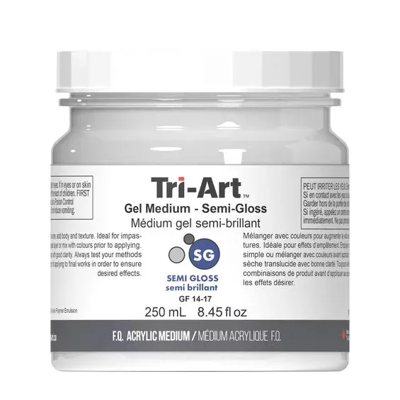 Tri-Art Gel Medium Semi Gloss 250 ml, halvblankt gelbaserat förtjockningsmedel för akrylfärg Utförsäljning