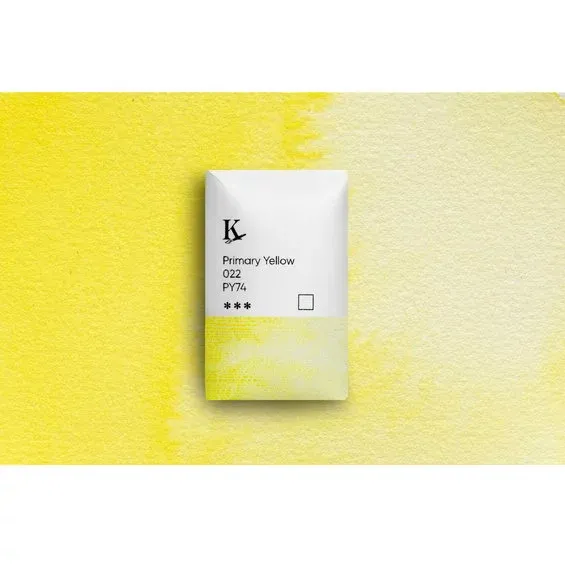 Kreatima Watercolour akvarellfärg 1/1 – Primary Yellow 022 PY74 Rabatter