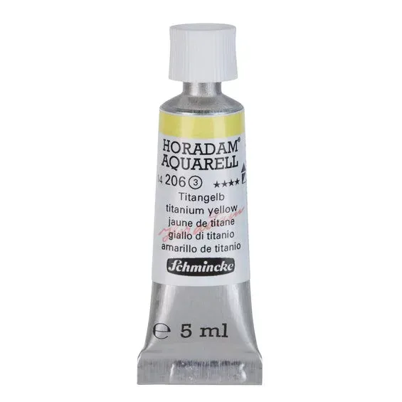 Fri frakt Schmincke Horadam akvarellfärg 5 ml – Titanium yellow 206