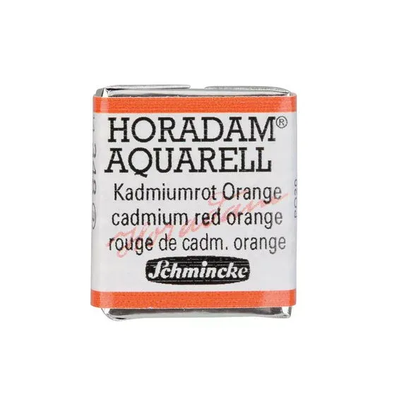 Fynd Schmincke Horadam akvarellfärg ½ kopp – Cadmium red orange 348