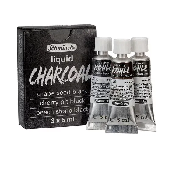 Säker betalning Schmincke Liquid Charcoal, ritkol på tub, 3×5 ml – perfekt för att testa!