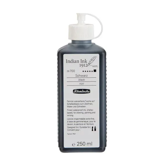 Begränsad tid Schmincke Indian Ink 1912, svart tusch / bläck 250 ml