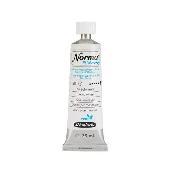 Beställ nu Schmincke Norma Blue vattenlöslig oljefärg 35 ml Mixing white 21120