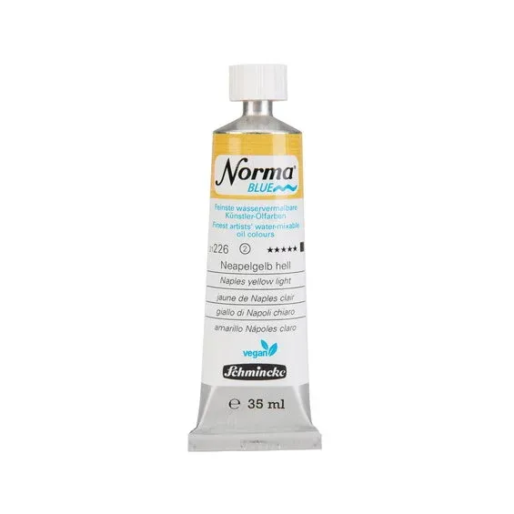 Bästa pris Schmincke Norma Blue vattenlöslig oljefärg 35 ml Naples yellow light 21226