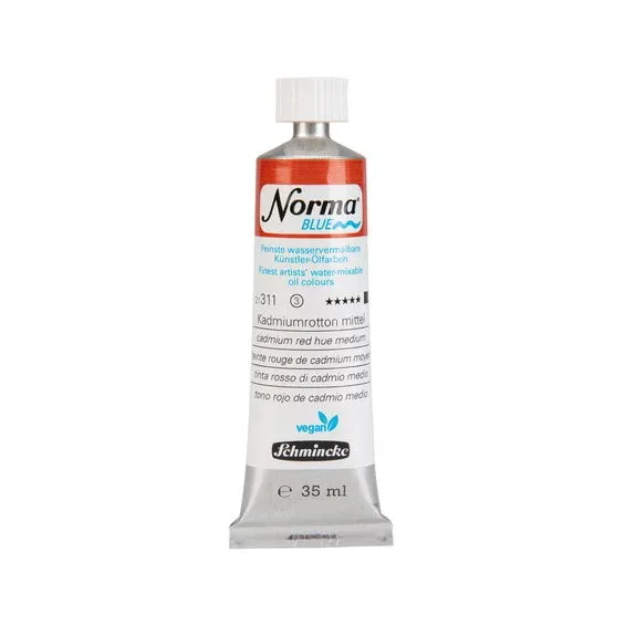 Bästa pris Schmincke Norma Blue vattenlöslig oljefärg 35 ml Cadmium red hue medium 21311