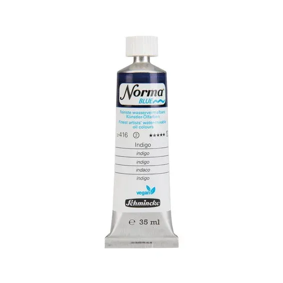 Schmincke Norma Blue vattenlöslig oljefärg 35 ml Indigo 21416 Billigare