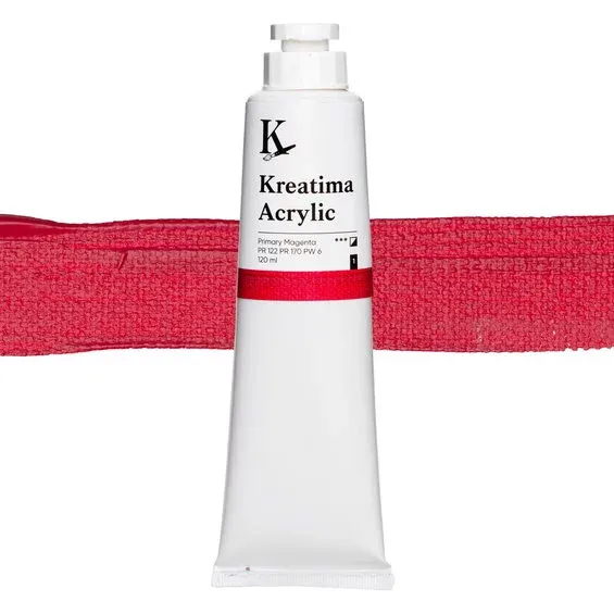 Kreatima Acrylic akrylfärg 120 ml – Primary Magenta PR 122 PR 170 PW 6 Begränsat erbjudande