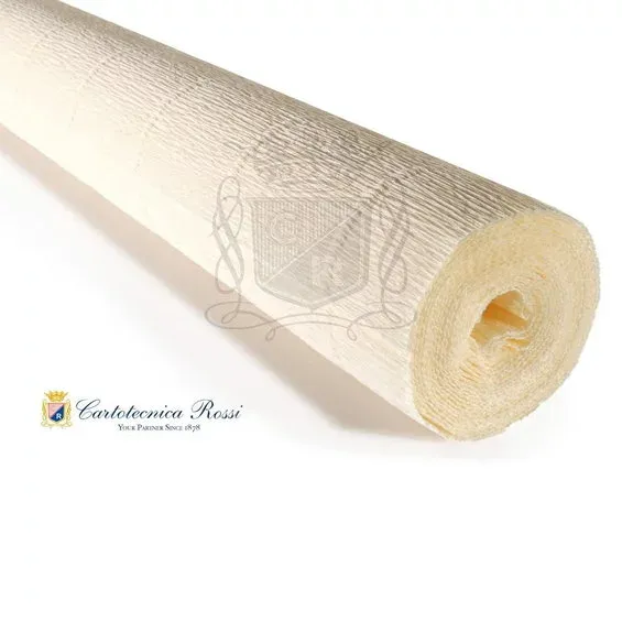 Beställ idag Cartotecnica Rossi kräppapper 603 – ljus ivory, 180 g rulle (144 g/m²) à 50×250 cm