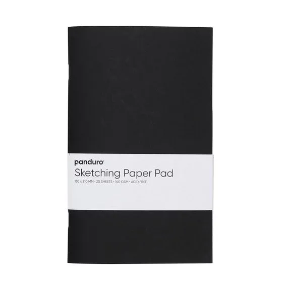 Begränsad tid Panduro Sketch, skissblock med mjuk pärm, 13×21 cm, 30 ark, 140 g/m²