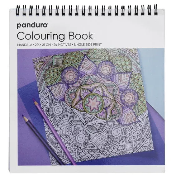 Kundfavorit Målarbok Mandalor, spiralbunden, 20×21 cm, 24 motiv, 120 g/m²