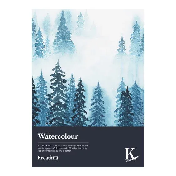 Kreatima Watercolour akvarellblock A3 (297×420 mm), 20 ark, 260 g/m² Snabb frakt