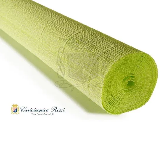Köp online Cartotecnica Rossi kräppapper 558 – gulgrön, 180 g rulle (144 g/m²) à 50×250 cm