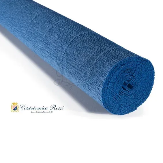 Sänkt pris Cartotecnica Rossi kräppapper 615 – duvblå, 180 g rulle (144 g/m²) à 50×250 cm