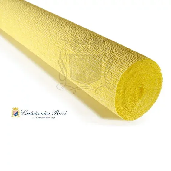 Kampanj Cartotecnica Rossi kräppapper 574 – mellangul, 180 g rulle (144 g/m²) à 50×250 cm