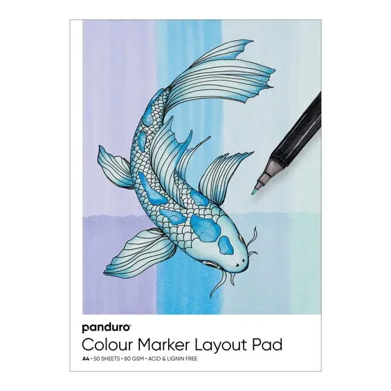 Panduro colour marker block A4 (210×297 mm), 80 grams ytvikt, 50 ark – perfekt för att skissa med markers & tuschpennor Nyhet