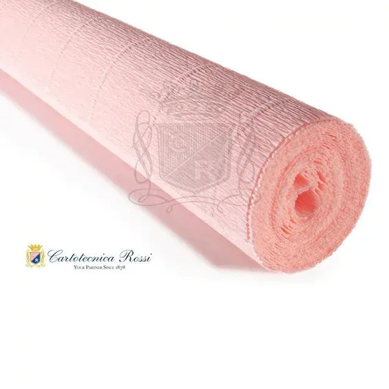 Begränsat antal Cartotecnica Rossi kräppapper 548 – ljusrosa, 180 g rulle (144 g/m²) à 50×250 cm