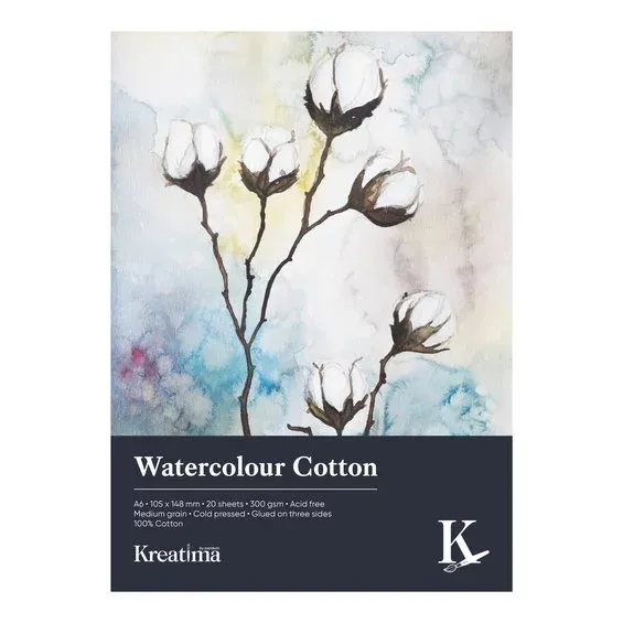 Kreatima Watercolour akvarellblock 100% bomull A6 (105×148 mm), 20 ark, 300 g/m² Köp online