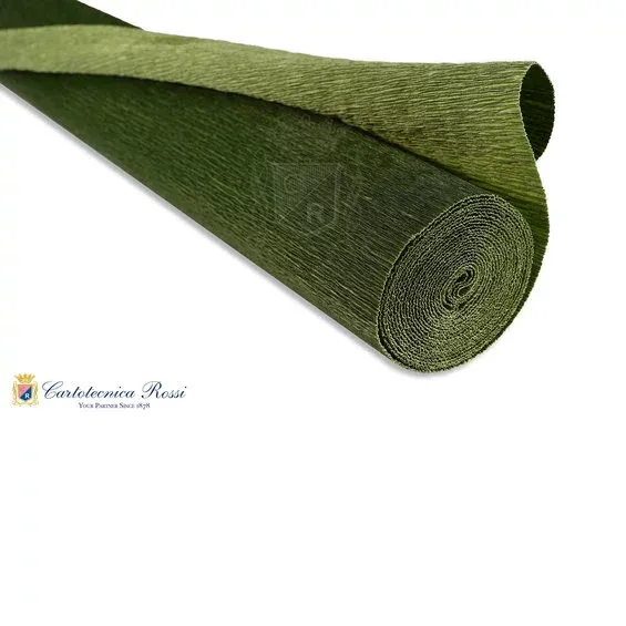 Cartotecnica Rossi kräppapper 562/1 – tonad bladgrön, 180 g rulle (144 g/m²) à 50×250 cm Premium
