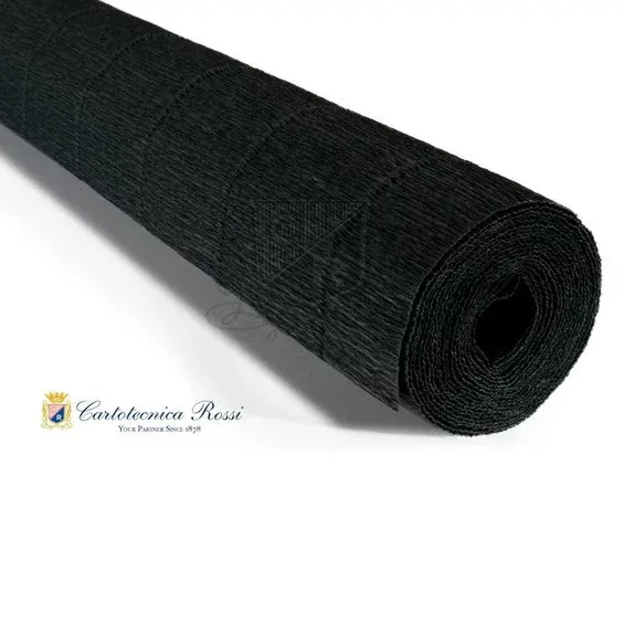 Säker betalning Cartotecnica Rossi kräppapper 602 – svart, 180 g rulle (144 g/m²) à 50×250 cm