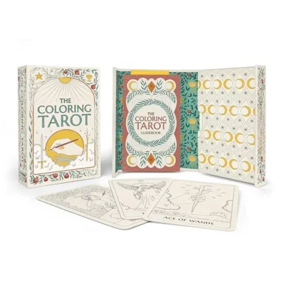 The Coloring Tarot av Sarah Lyons – färglägg 78 tarot-kort + 122-sidig guide Snabb frakt
