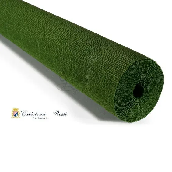 Billigare Cartotecnica Rossi kräppapper 591 – julgrön, 180 g rulle (144 g/m²) à 50×250 cm