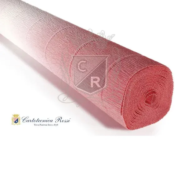 Cartotecnica Rossi kräppapper 600/4 – tonad vit & rosa, 180 g rulle (144 g/m²) à 50×250 cm Reapris