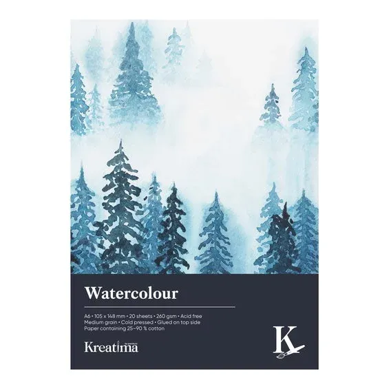 Köp nu Kreatima Watercolour akvarellblock A6 (105×148 mm), 20 ark, 260 g/m²