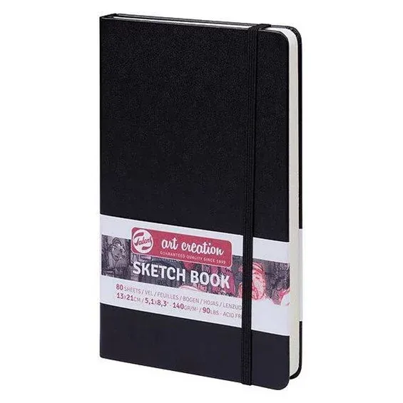 Royal Talens Art Creation Sketch skissbok 13×21 cm, svart omslag – 140 g/m², 80 ark risnedsättning