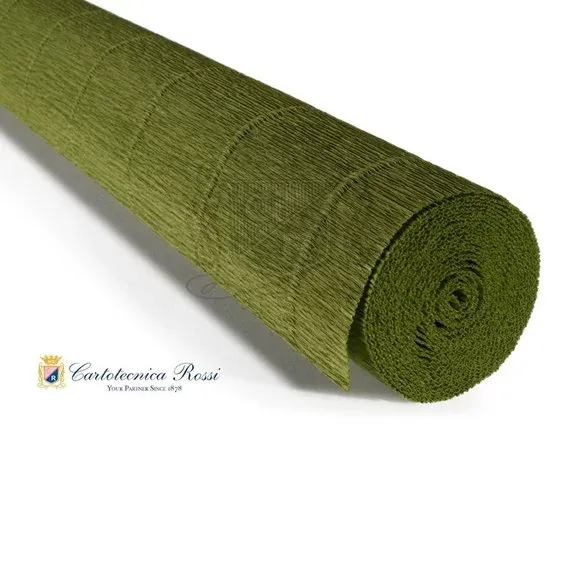 Cartotecnica Rossi kräppapper 622 – mörk olivgrön, 180 g rulle (144 g/m²) à 50×250 cm Beställ nu
