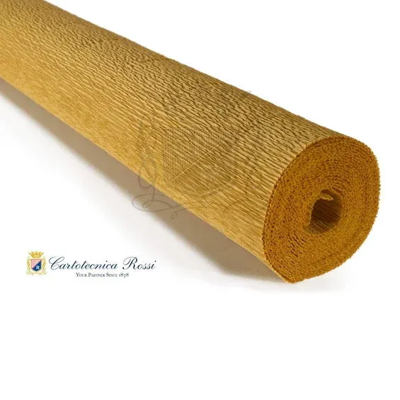 risnedsättning Cartotecnica Rossi kräppapper 579 – mörkbeige, 180 g rulle (144 g/m²) à 50×250 cm