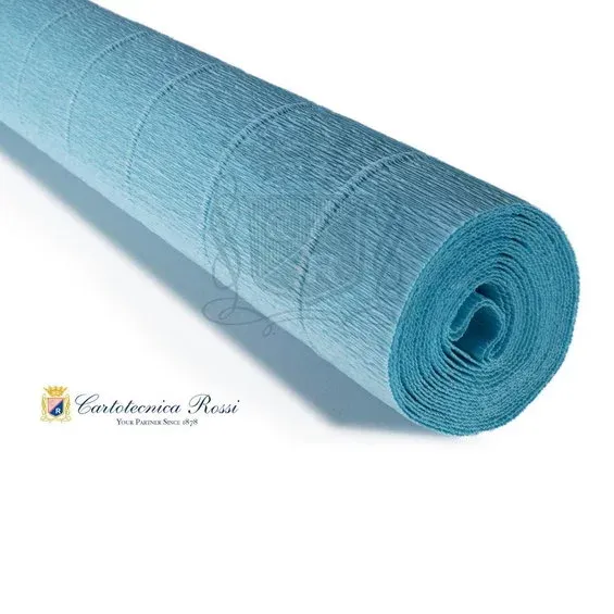 Fynd Cartotecnica Rossi kräppapper 556 – isblå, 180 g rulle (144 g/m²) à 50×250 cm