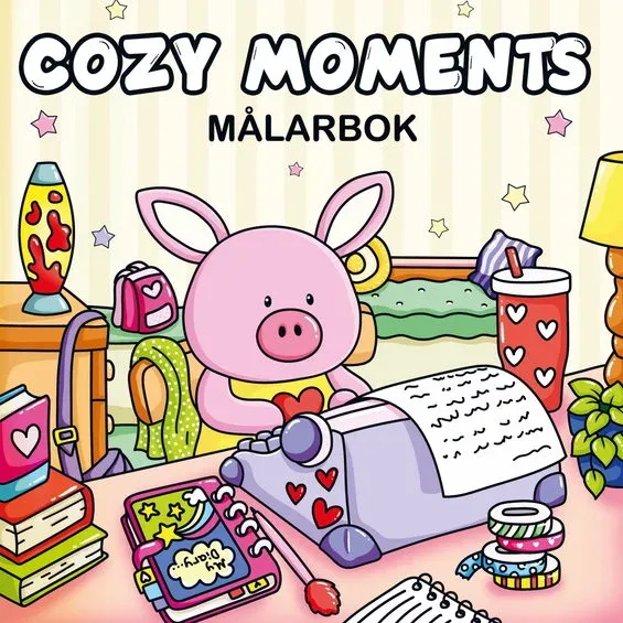 Målarbok Cozy Moments, en lugn och mysig målarbok med 40 söta motiv, 25×25 cm Trygg betalning