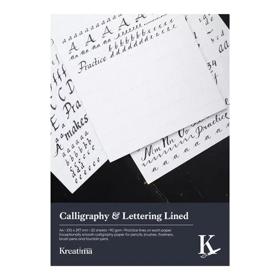 Kreatima Calligraphy & Lettering linjerat kalligrafiblock, A4 (210×297 mm), 20 ark, 100 g/m² Lågt pris