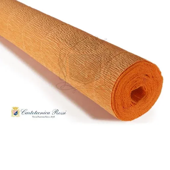 Köp nu Cartotecnica Rossi kräppapper 610 – torkad apelsin, 180 g rulle (144 g/m²) à 50×250 cm