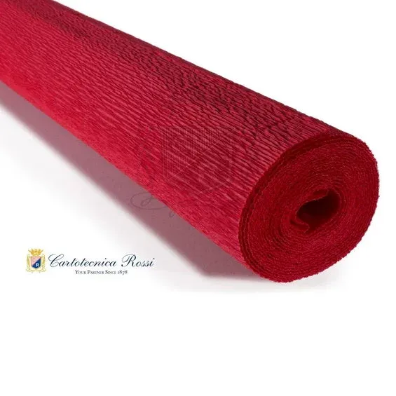Reapris Cartotecnica Rossi kräppapper 589 – rosenröd, 180 g rulle (144 g/m²) à 50×250 cm