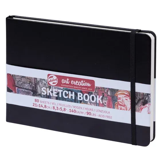 Beställ nu Royal Talens Art Creation Sketch skissbok 21x14,8 cm, svart omslag – 140 g/m², 80 ark