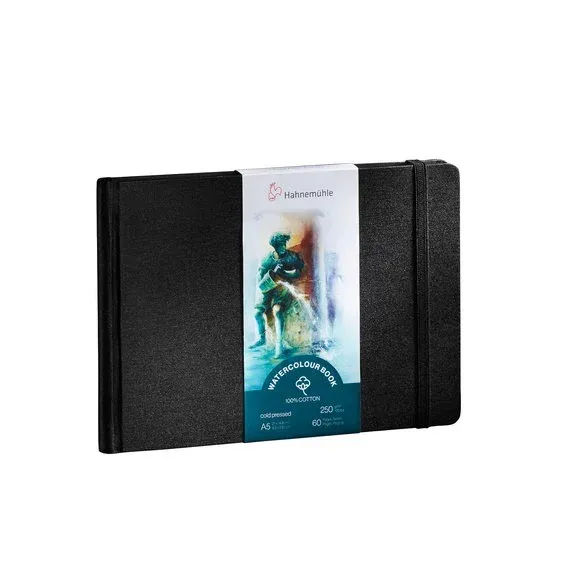 Fri frakt Hahnemühle akvarellbok i pocketformat A5 liggande – 100% bomull, 250 grams ytvikt